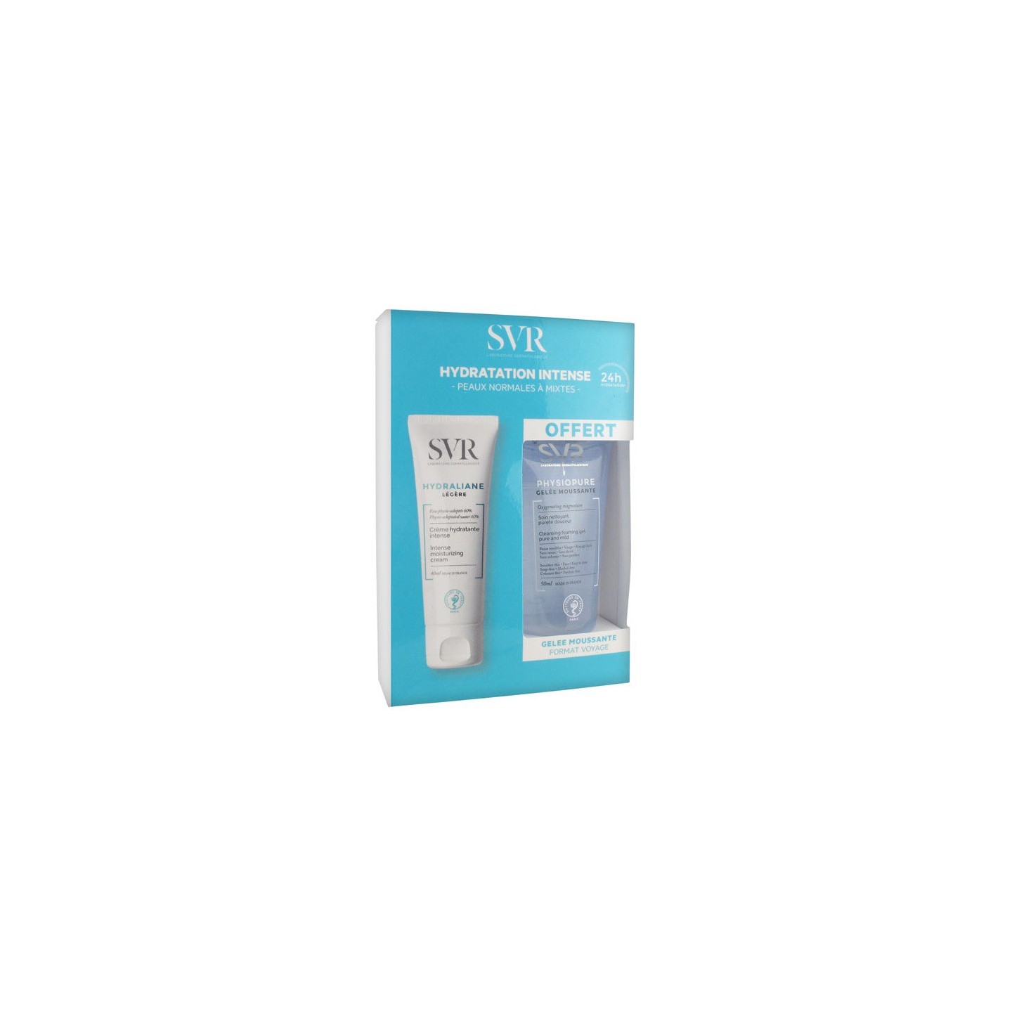 SVR Hydraliane légère 40ml + Physiopure gelée moussante 50ml offerte