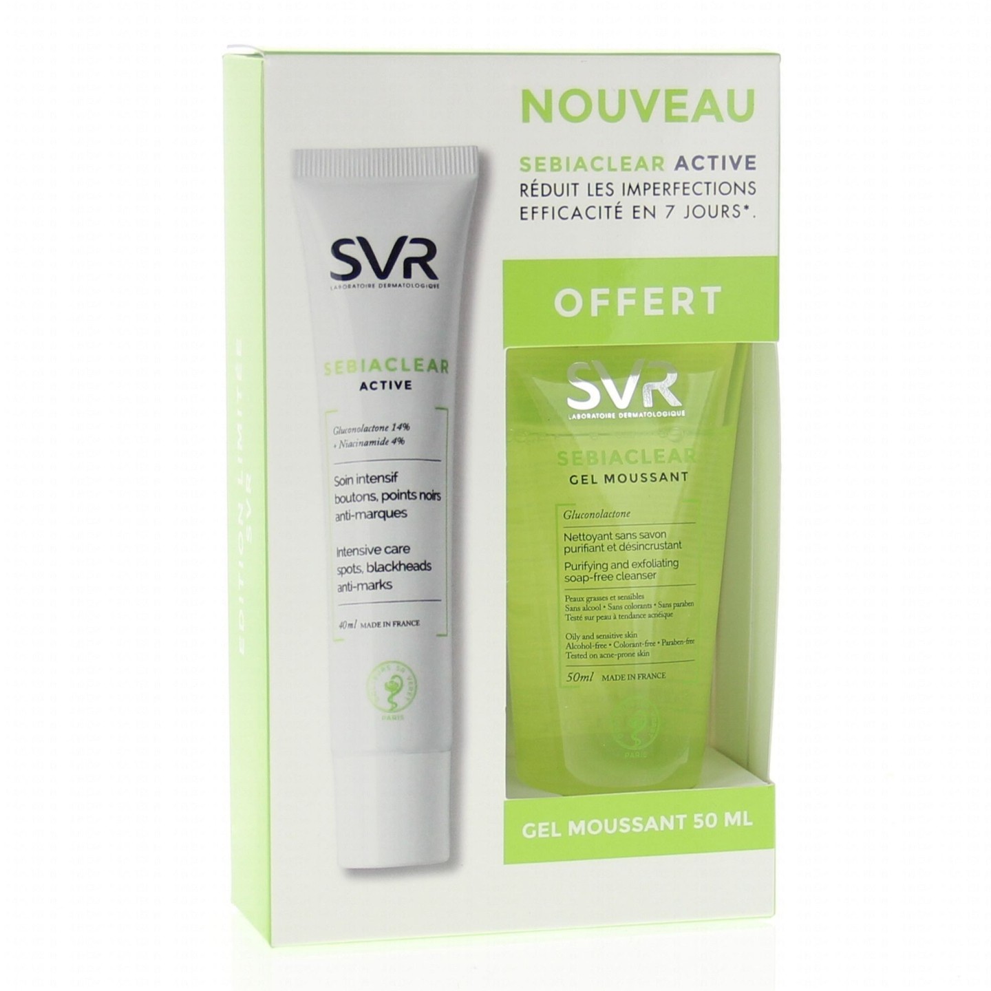 SVR Sebiaclear Coffret Active 40 ml + Gel 50 ml