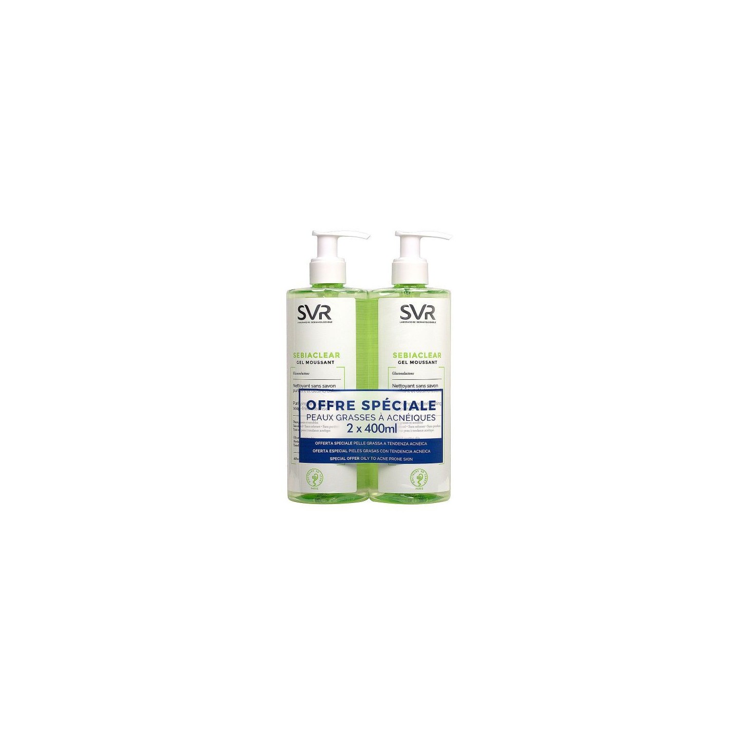 SVR Sebiaclear gel moussant - Lot de 2 x 400ml