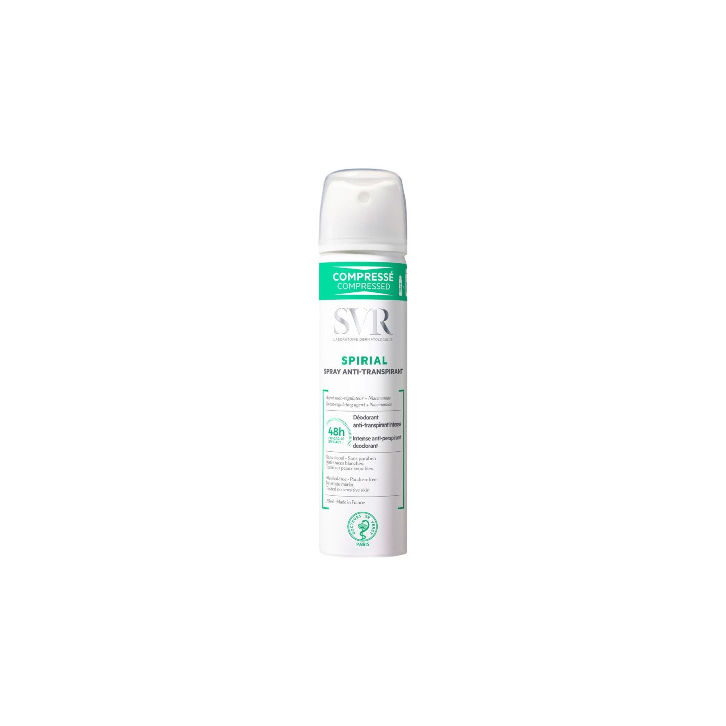 SVR Spirial Spray anti-transpirant 48h compressé - 75ml