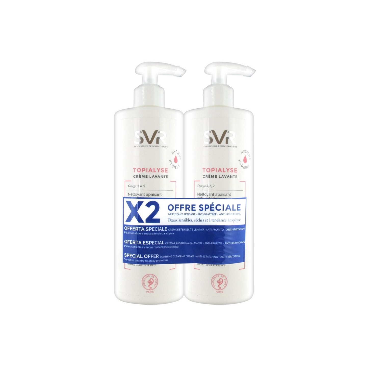 SVR Topialyse Crème Lavante 2 x 400 ml