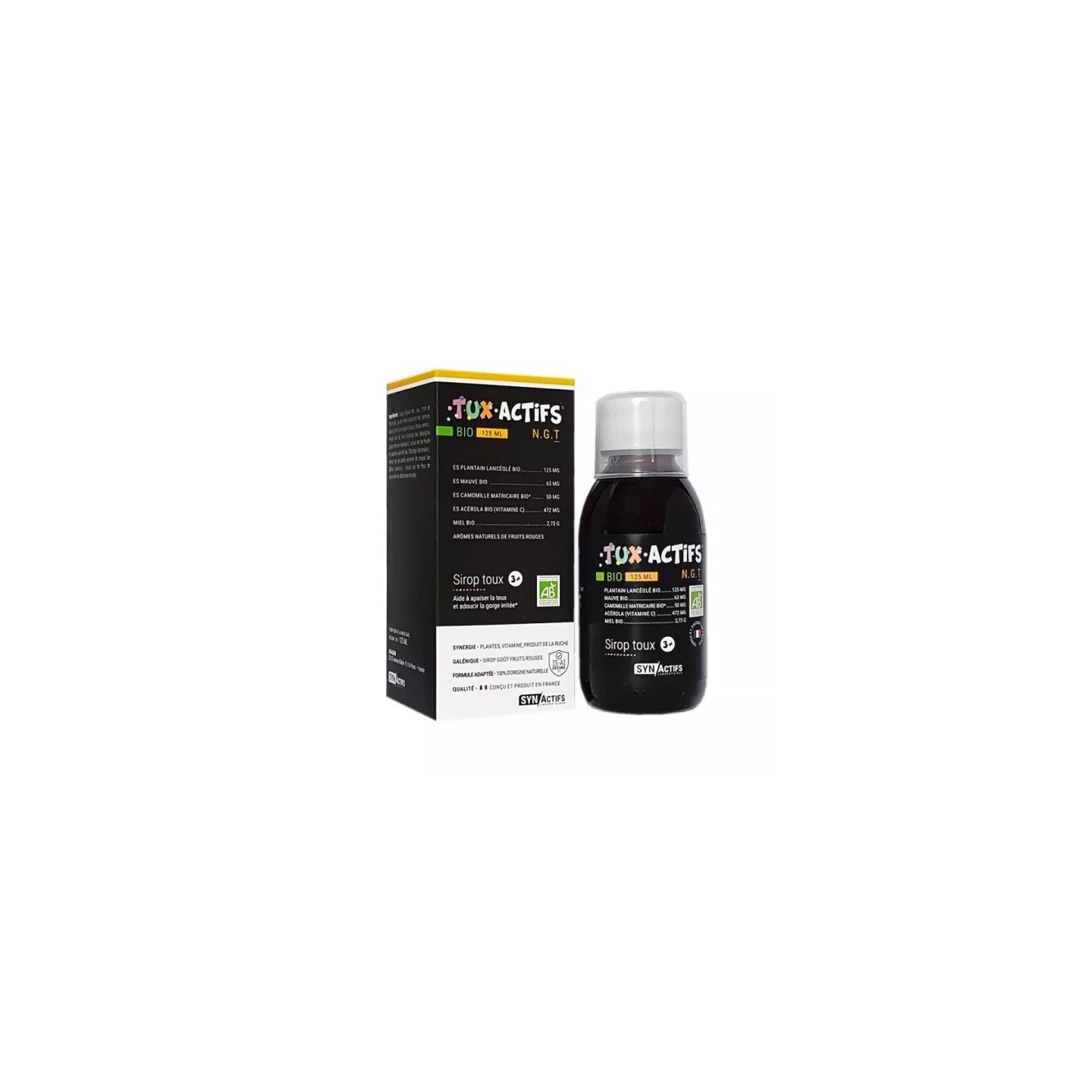 Synactifs TuxActifs 3+ Sirop toux Bio - 125ml