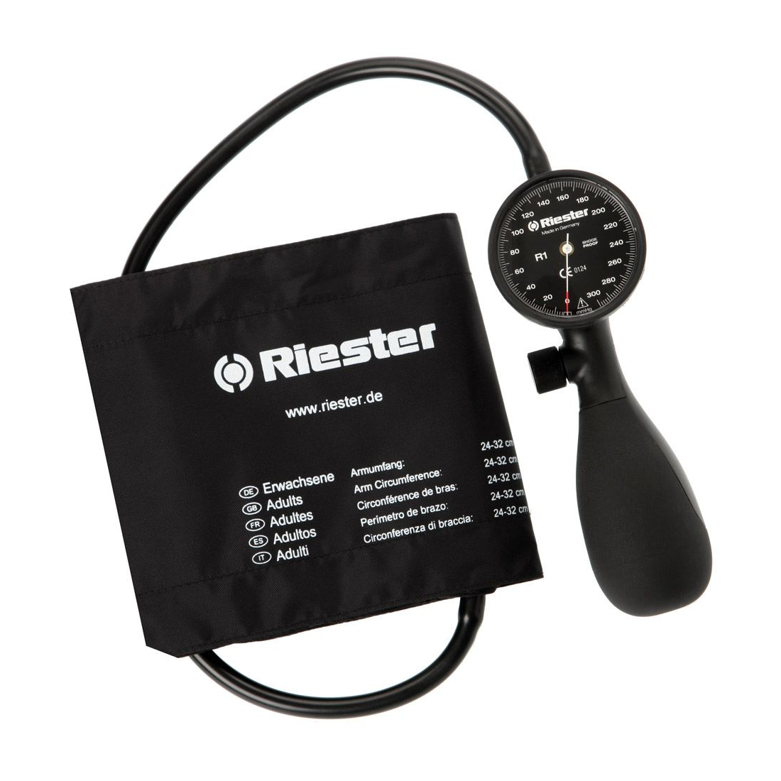 Tensiomètre R1 Anti-choc - Avec Brassard Velcro - 1-Tube | RIESTER
