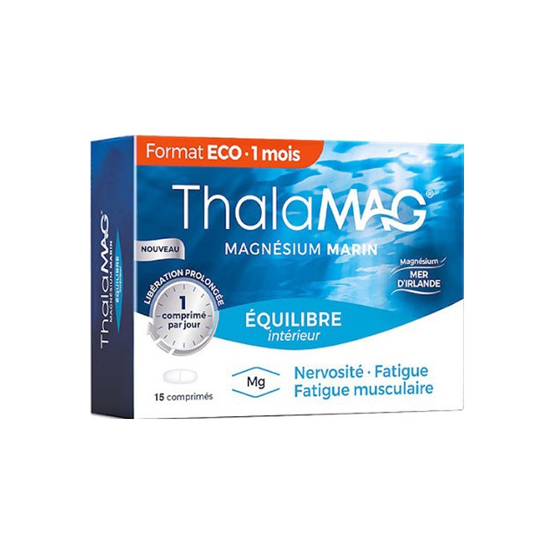 Pharmacie Bastille - Thalamag Magnésium Marin équilibre intérieur 15 comprimés