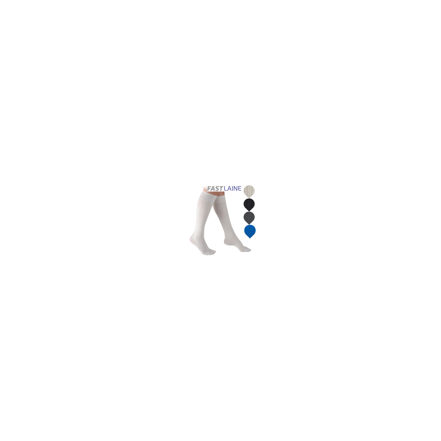 Thuasne chaussette venoflex fast laine taille 1 long torsades bleu