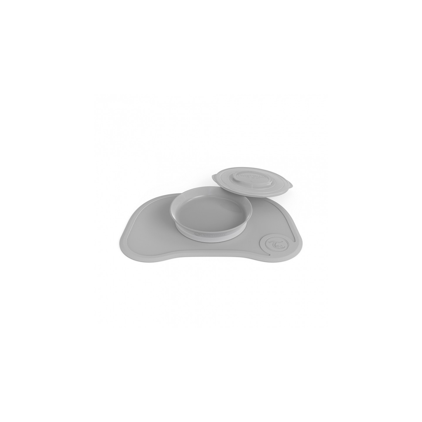 Twistshake Assiette plateau enfant support antidérapant mini 6 m+ - Gris