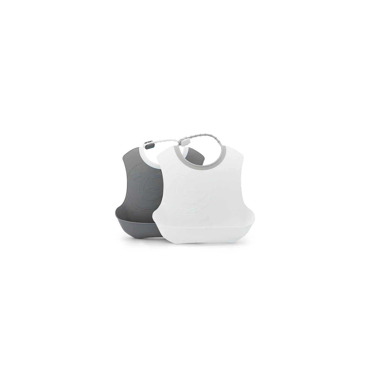 Twistshake Bavoir 4M+ - Lot de 2 - Gris et blanc
