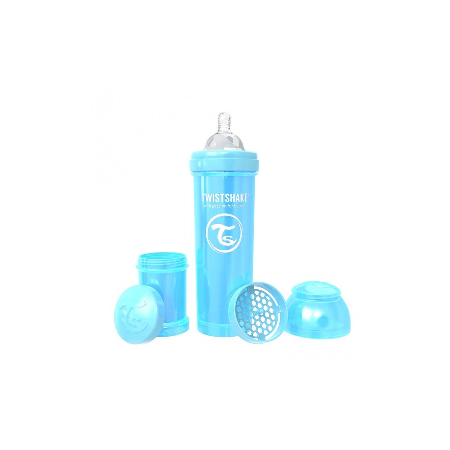 Twistshake Biberon anti-colique - Bleu - 330ml