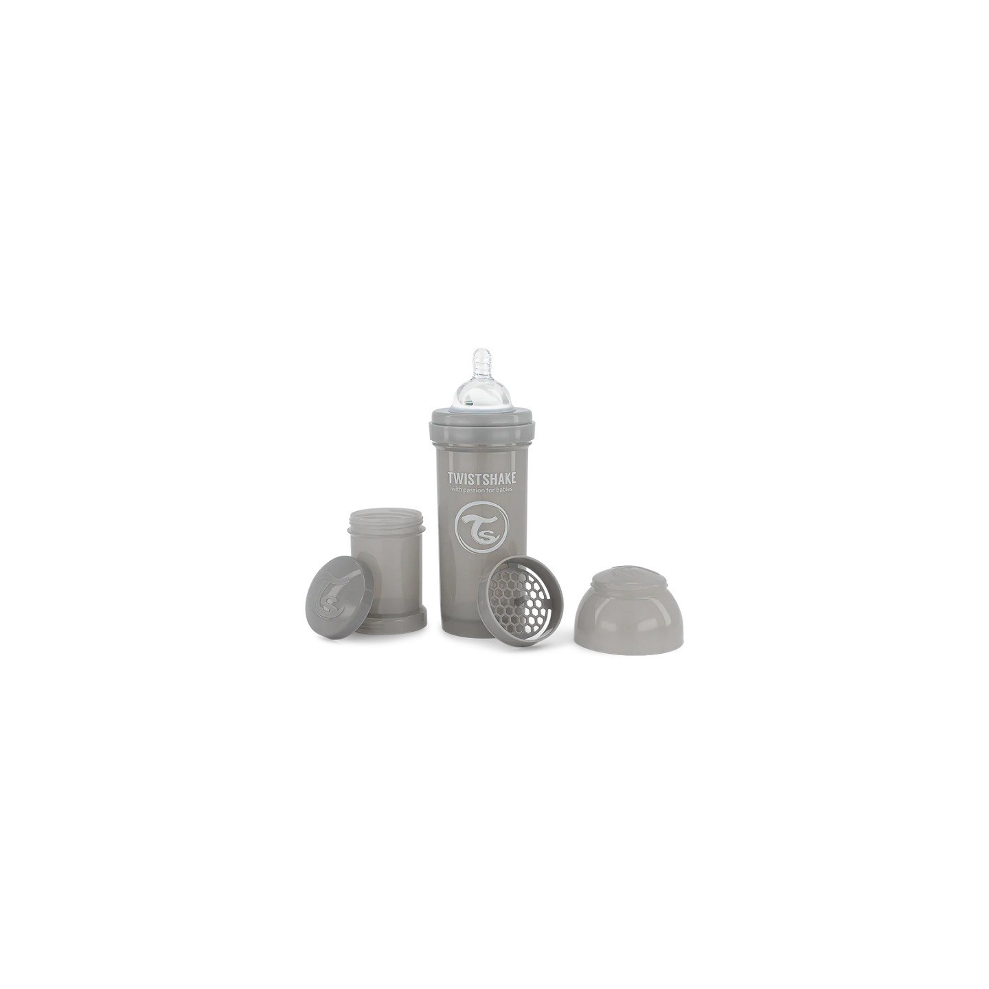 Twistshake Biberon anti-colique - Gris - 260ml