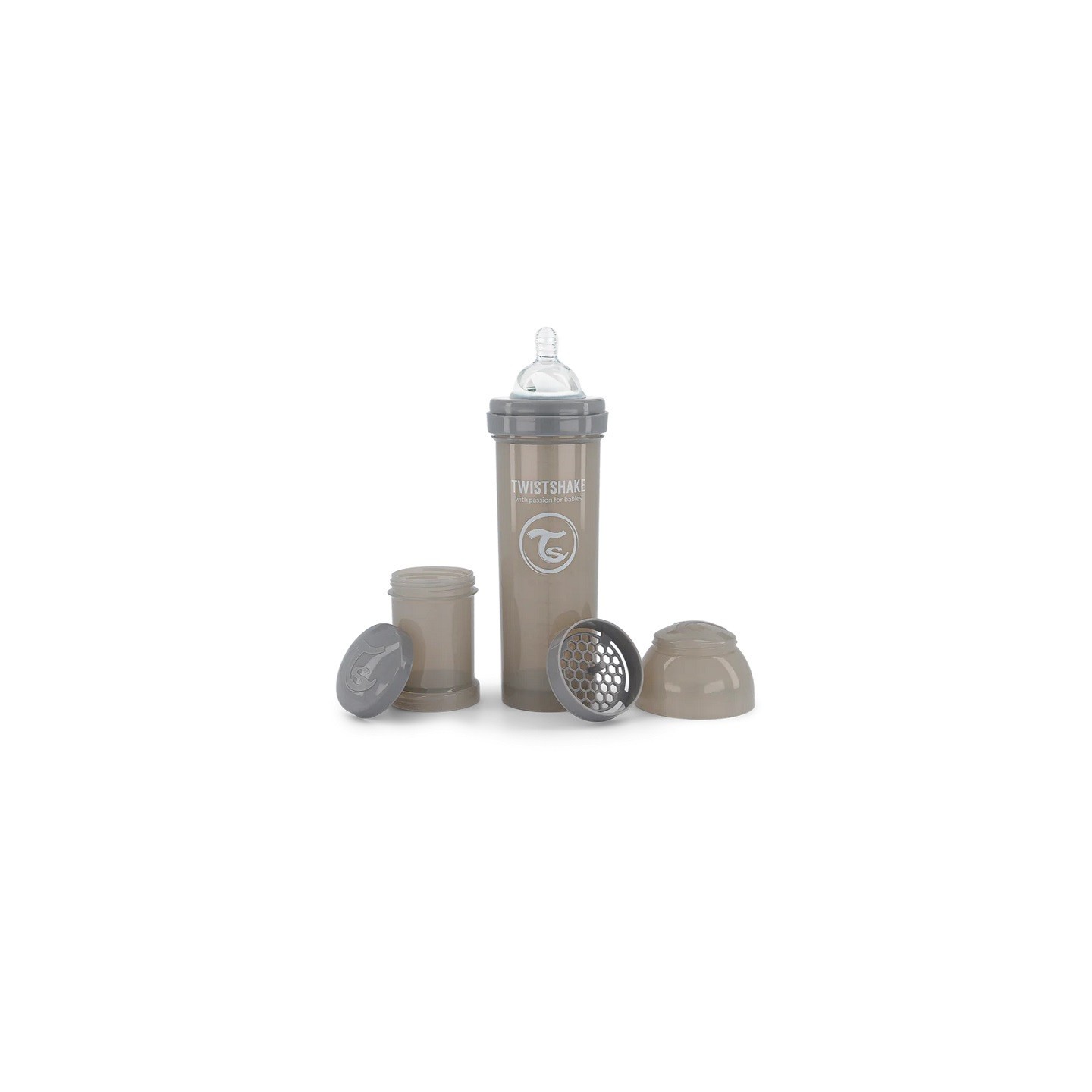 Twistshake Biberon anti-colique - Gris - 330ml