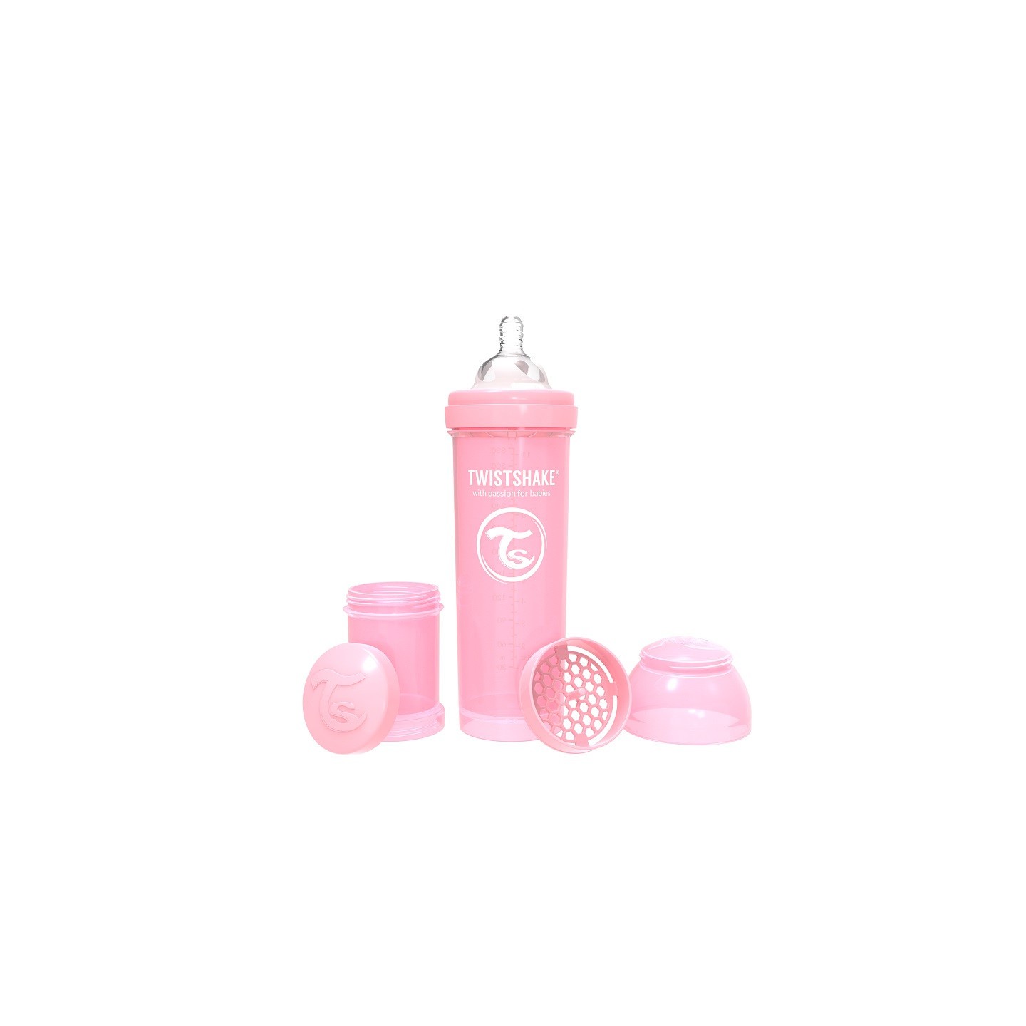 Twistshake Biberon anti-colique - Rose - 330ml