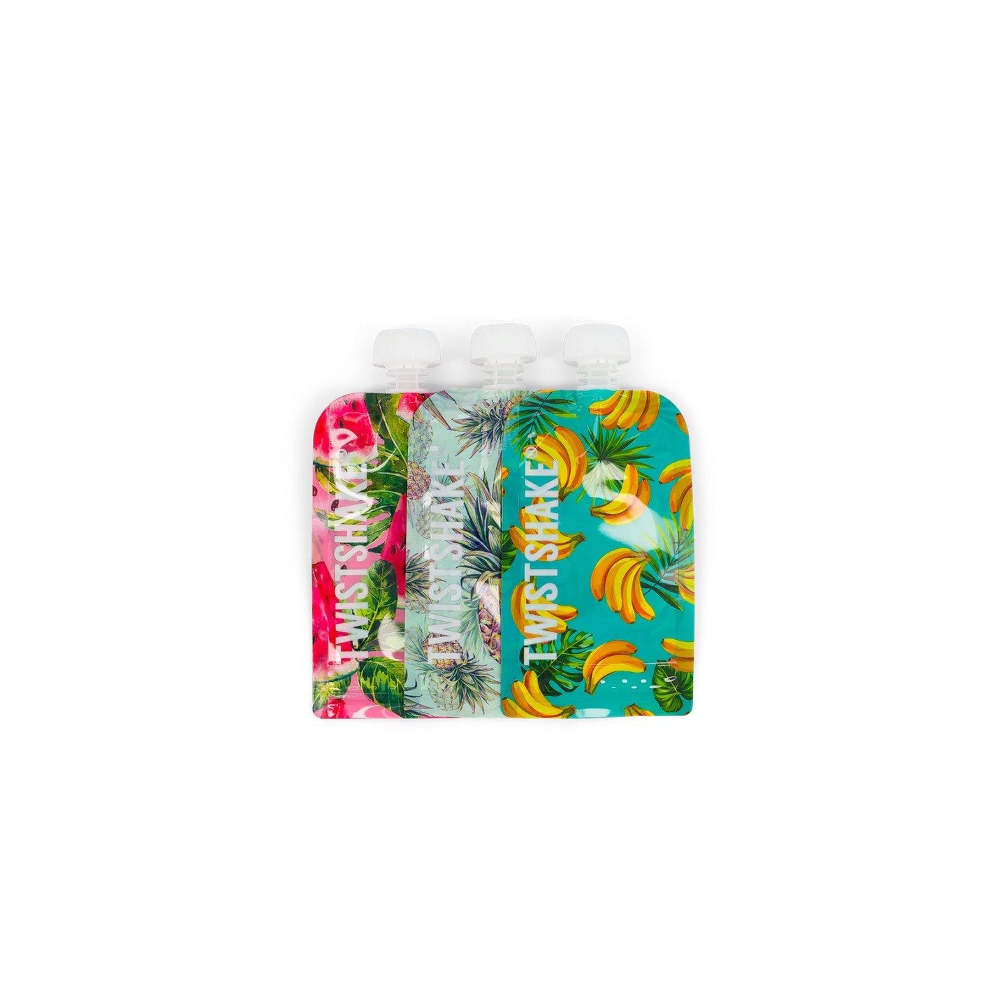 Twistshake Gourde réutilisable bébé compressible fruits - 3x220 ml