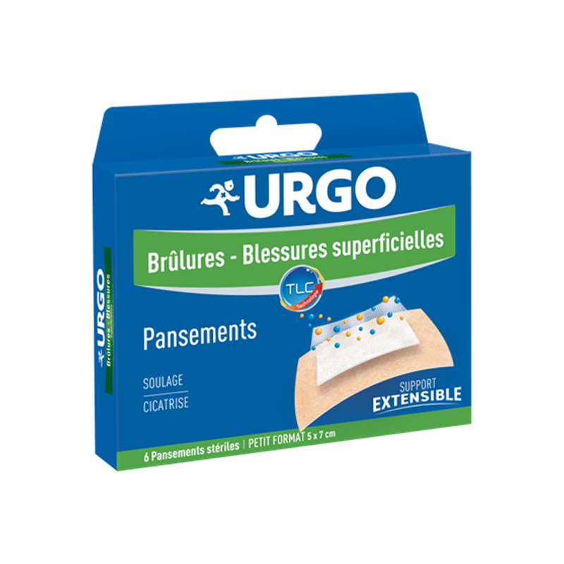 Pharmacie Bastille - Urgo brûlures et blessures superficielles 6 pansements extensibles