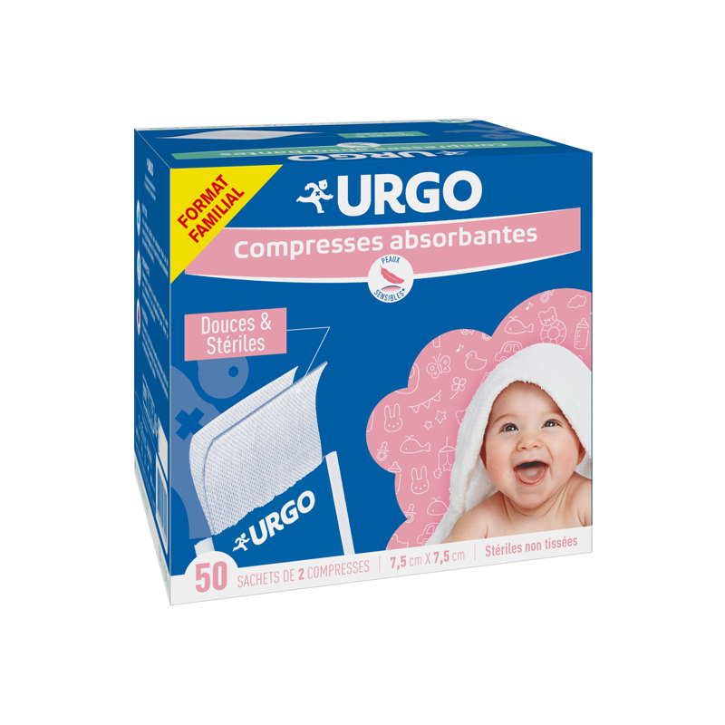 Pharmacie Bastille - Urgo compresses absorbantes 7.5 x 7.5cm 50 sachets