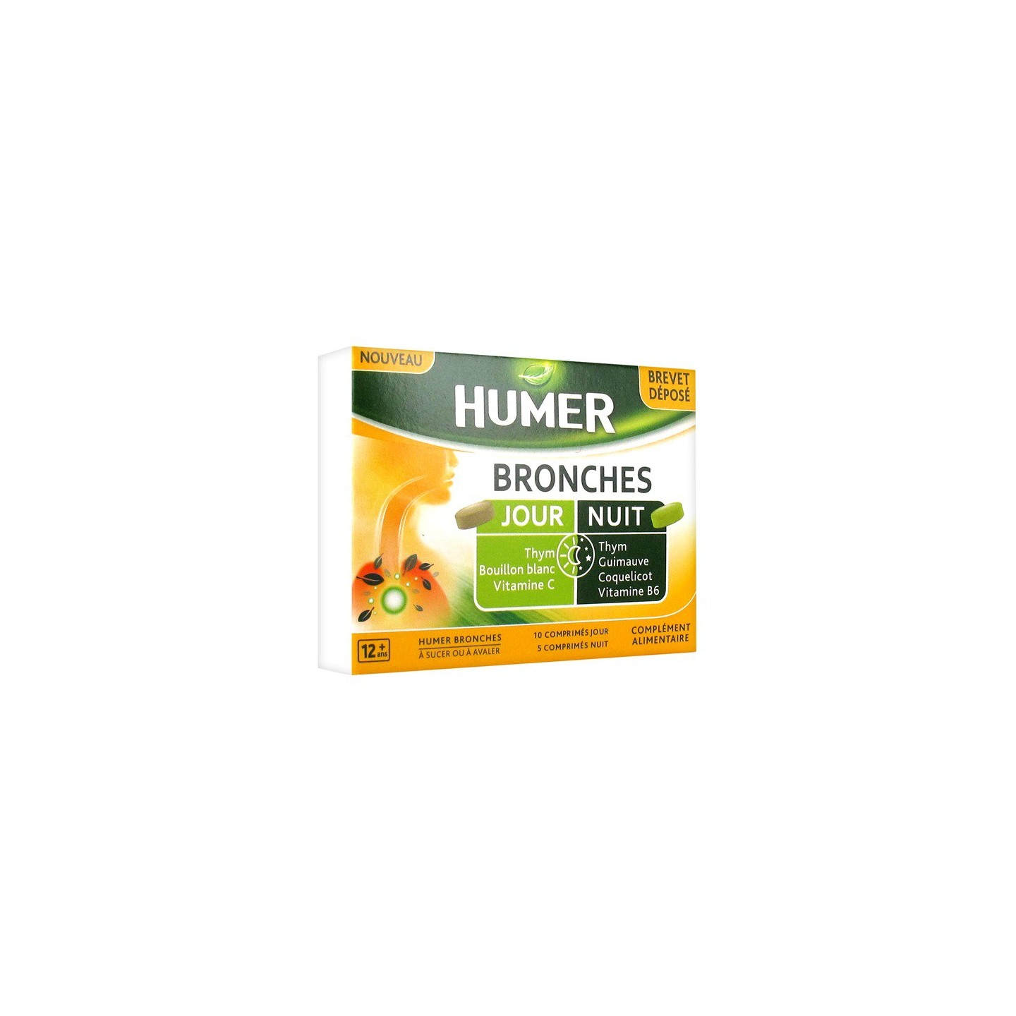 Urgo Humer bronches jour et nuit - 15 comprimés