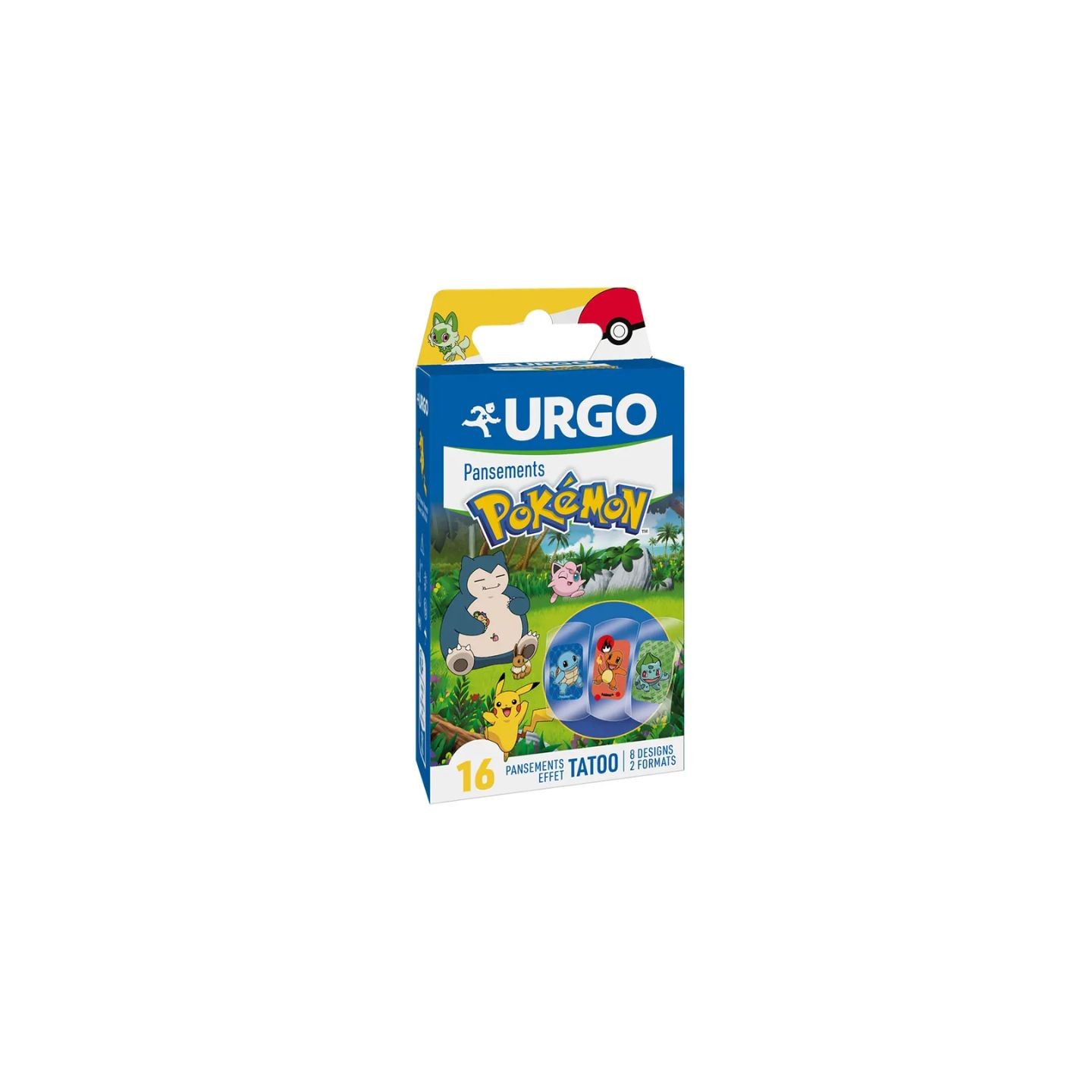 Urgo Pansements prédécoupés Pokémon effet Tatoo - 16 pansements