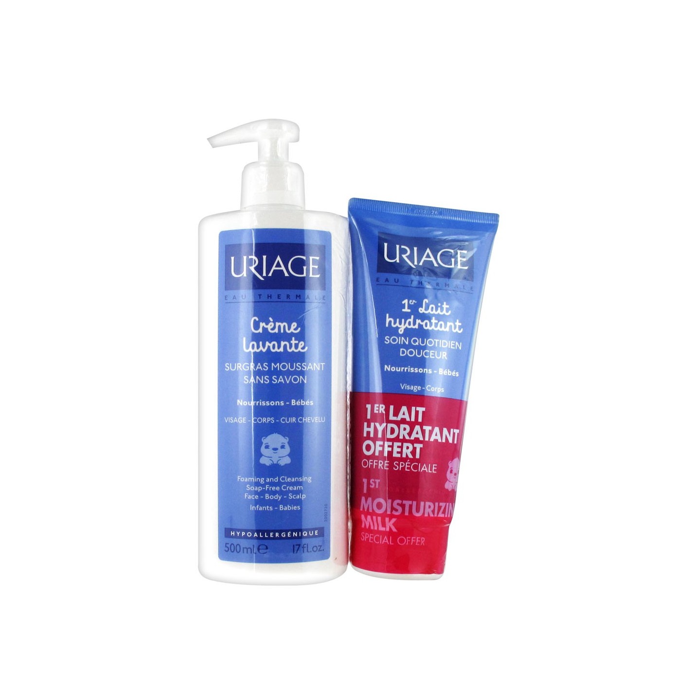 Uriage Bébé Crème Lavante 500 ml + 1er Lait 200 ml