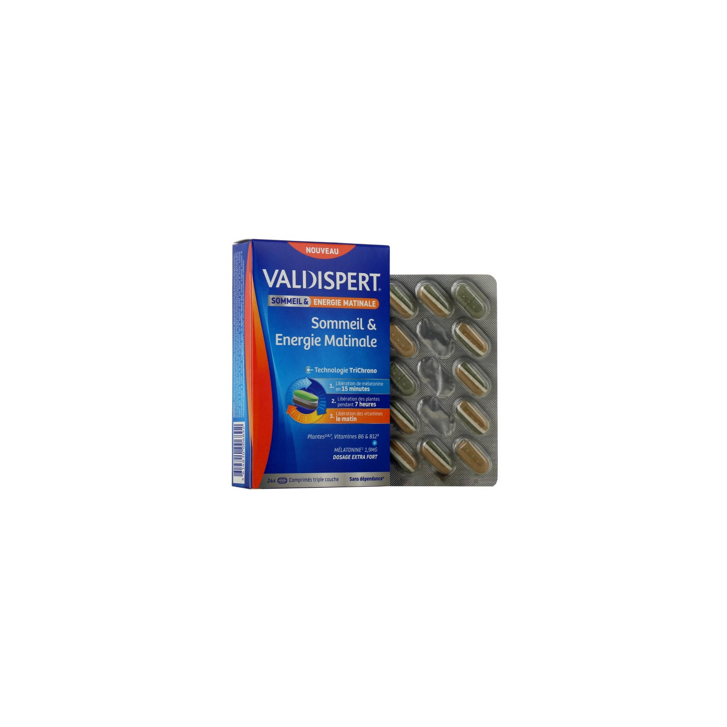 Valdispert Sommeil & Énergie matinale - 24 comprimés triple couche