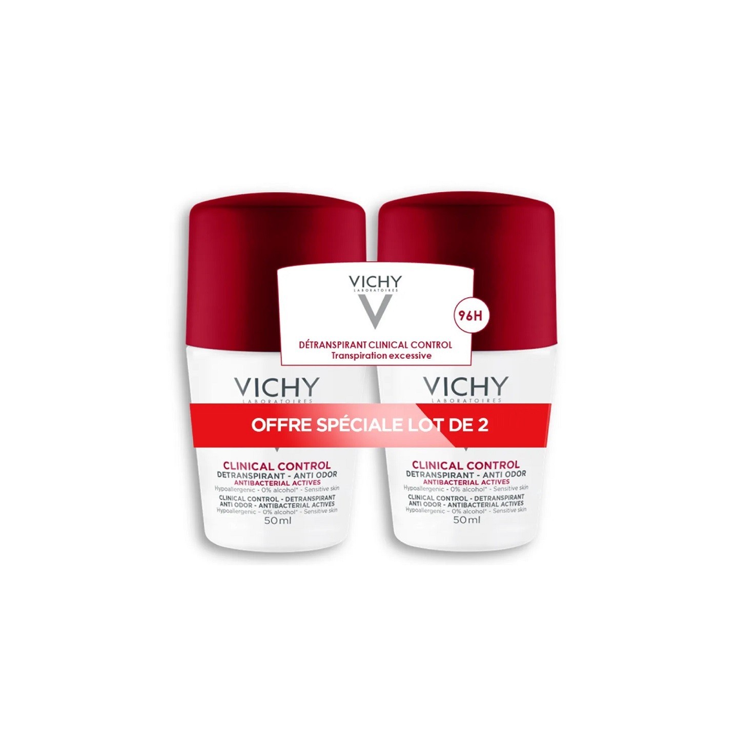 Vichy Clinical Control Déodorant détranspirant anti-odeur 96h - 2x50ml