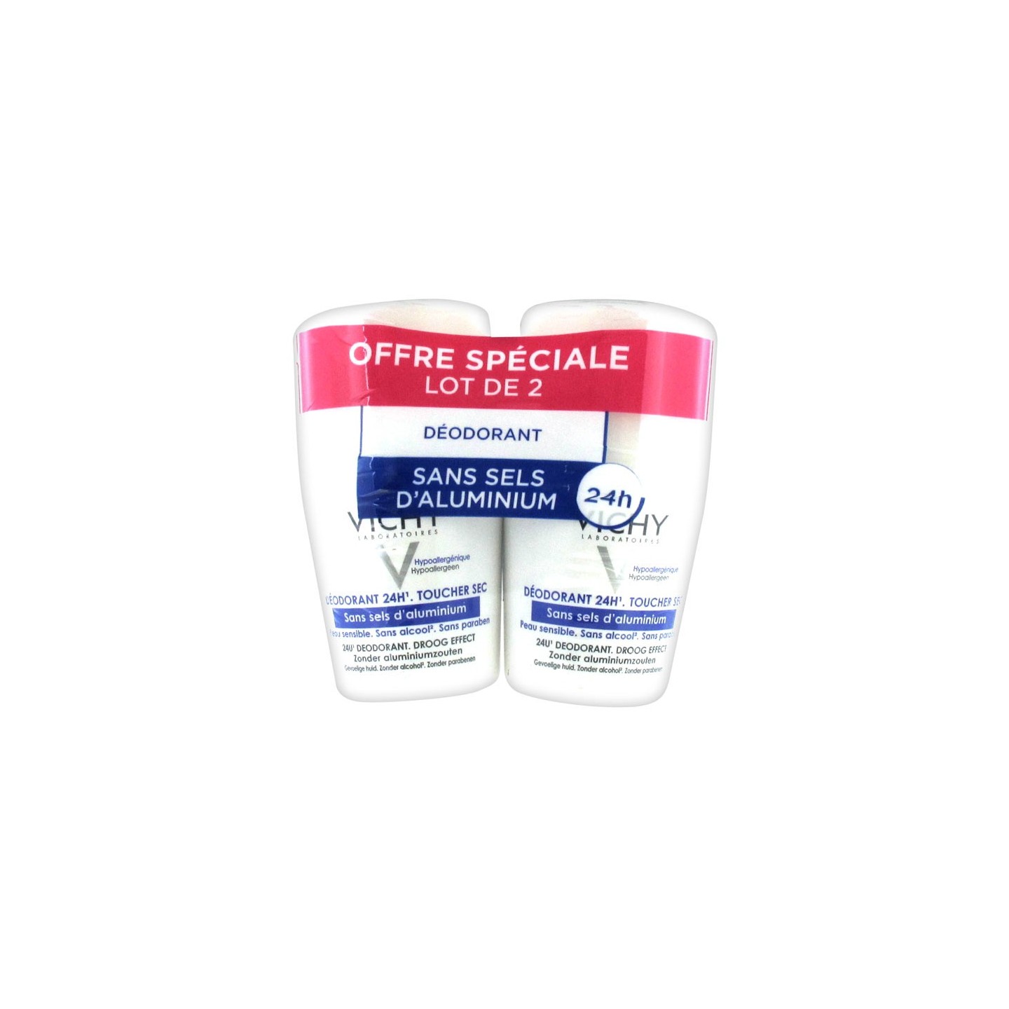 Vichy deodorant sans sels d'aluminium 2x50ml