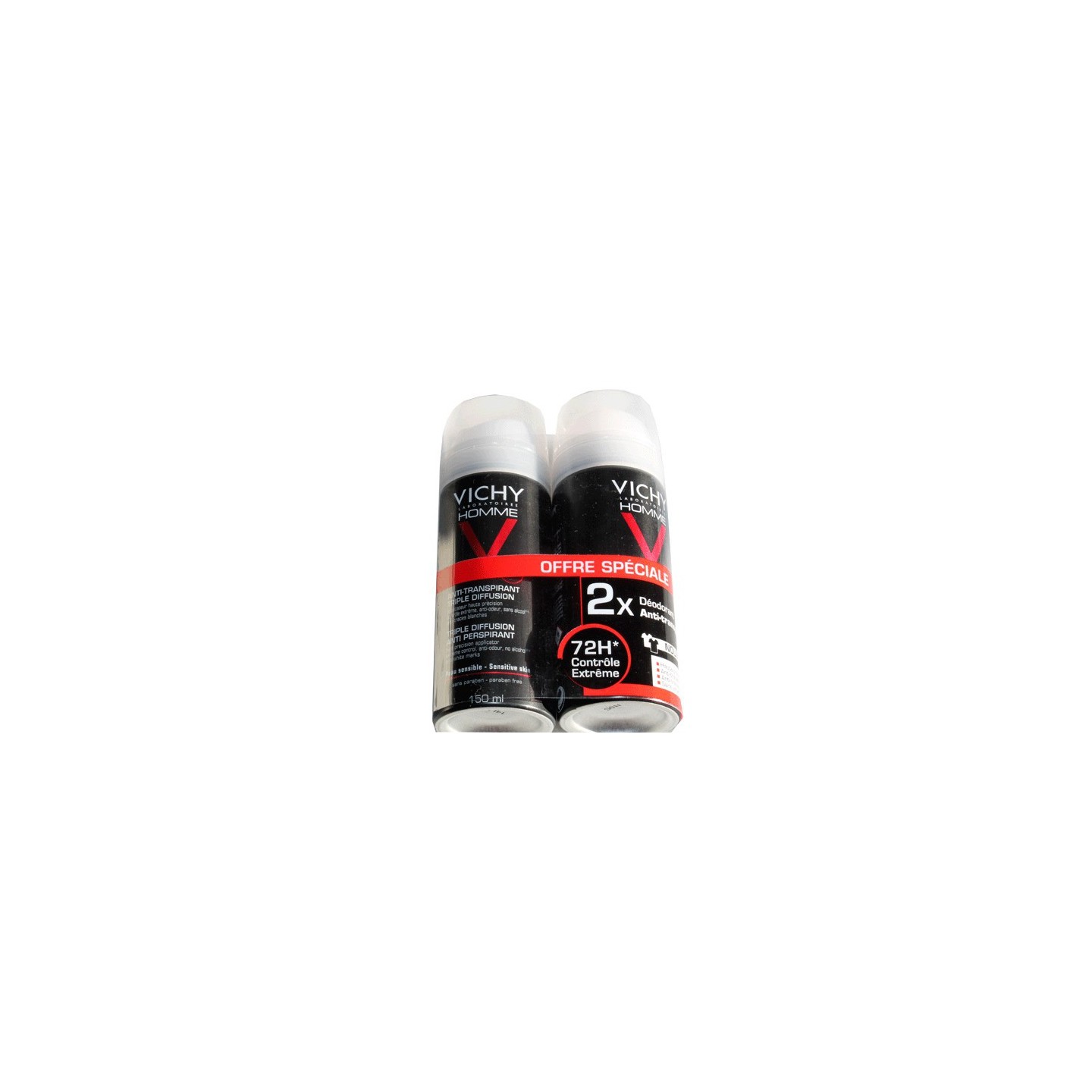 Vichy homme deododrant anti transpirant lot de 2x150ml