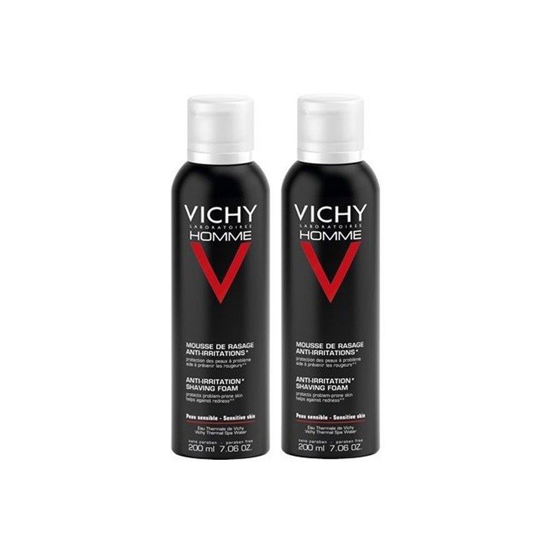 Pharmacie Bastille - Vichy homme mousse de rasage anti-irritations 2x200ml