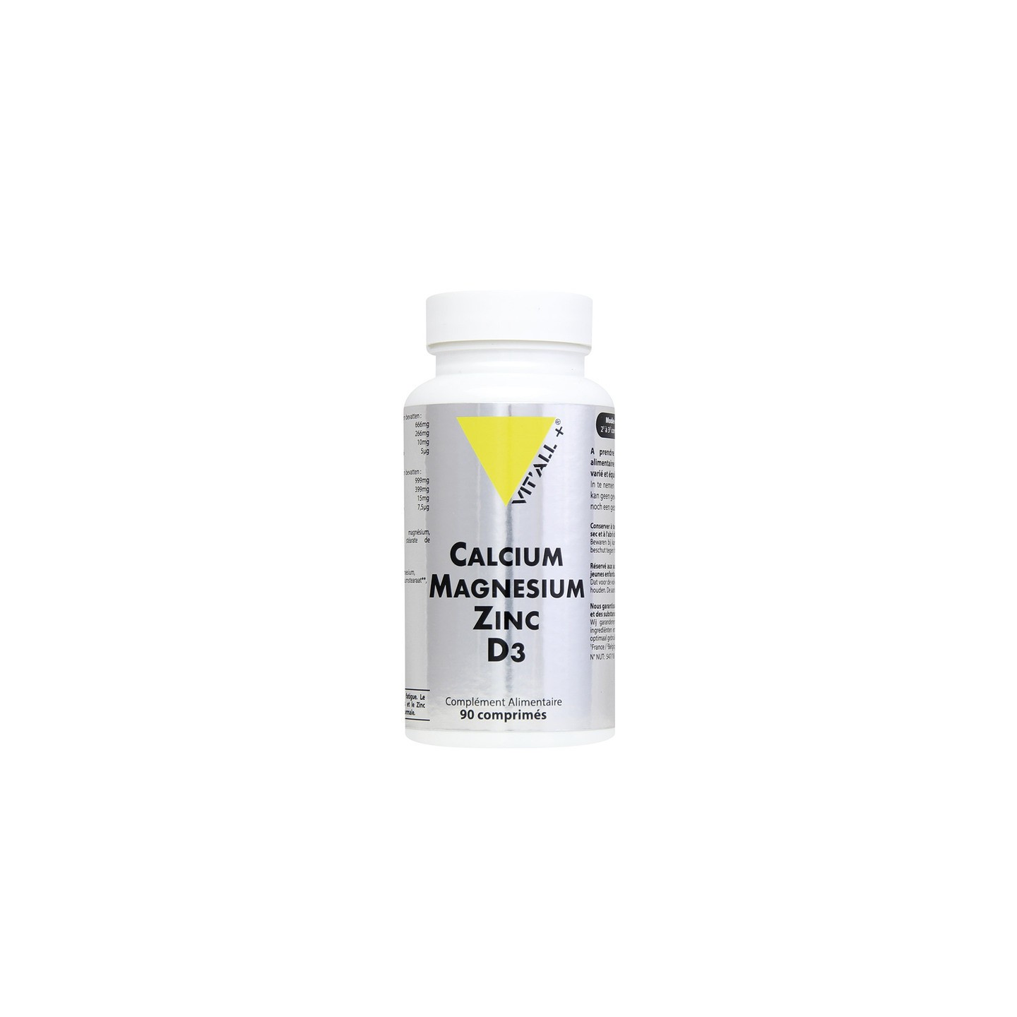 Vitall+ Calcium Magnésium Zinc + D3 - 90 comprimés