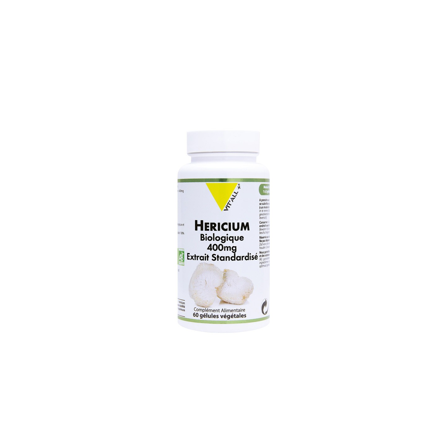 Vitall+ Héricium Bio 400mg - 60 gélules végétales