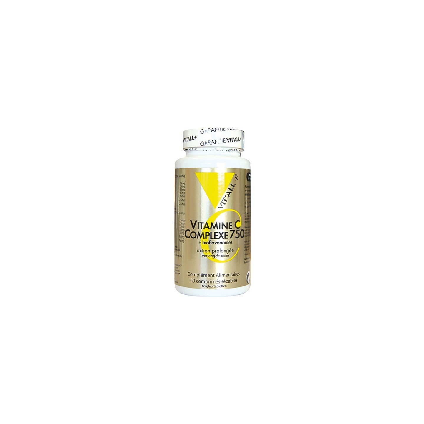 Vitall+ Vitamine C 750 + Bioflavonoïdes - 100 comprimés