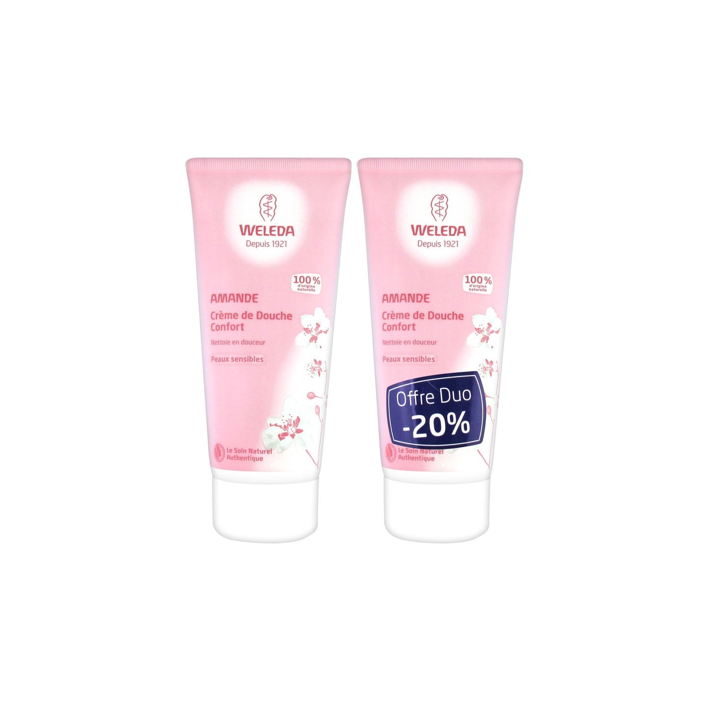 Weleda crème de douche confort à l'amande 2 x 200 ml