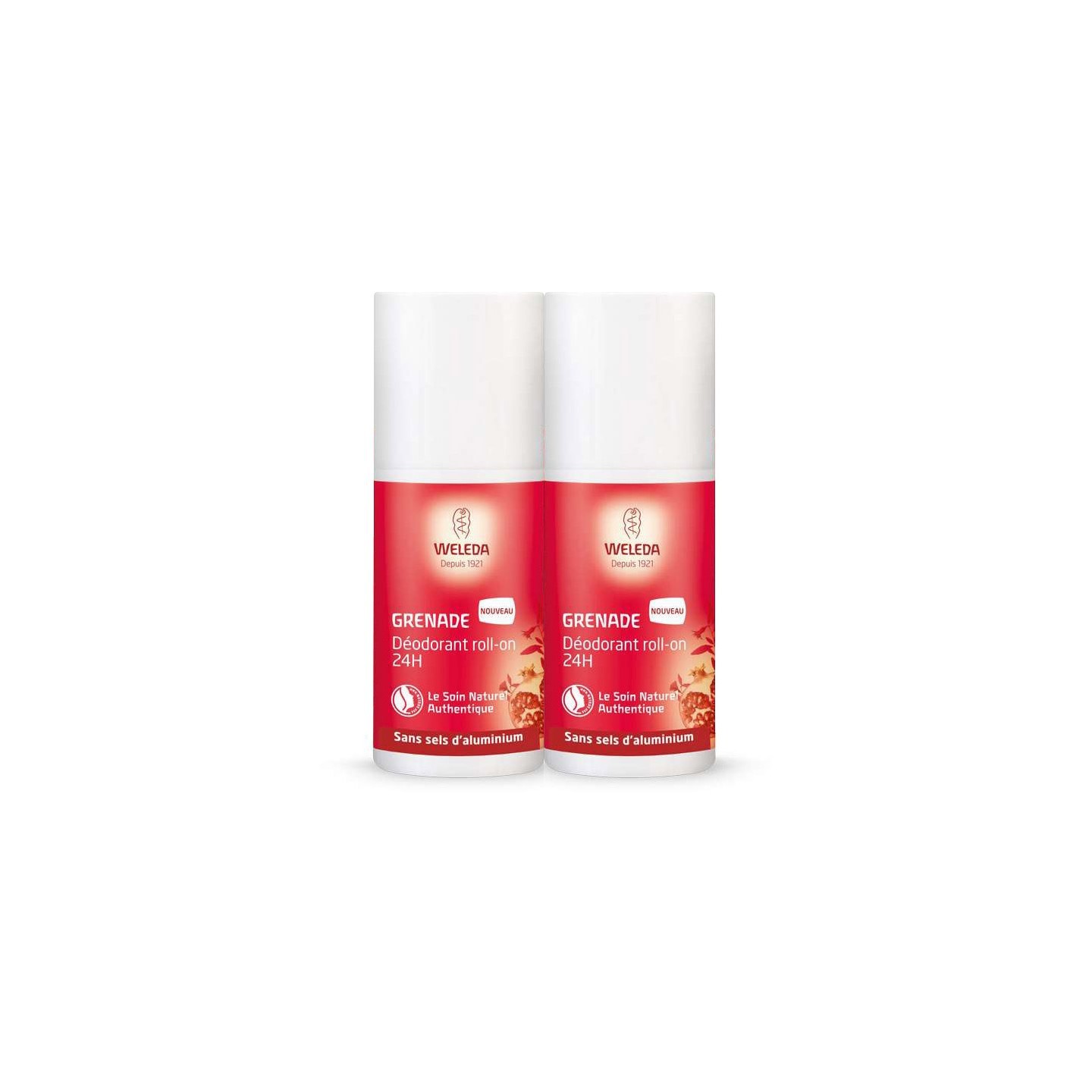 Weleda déodorant à la grenade roll-on 24h - lot 2 x 50ml