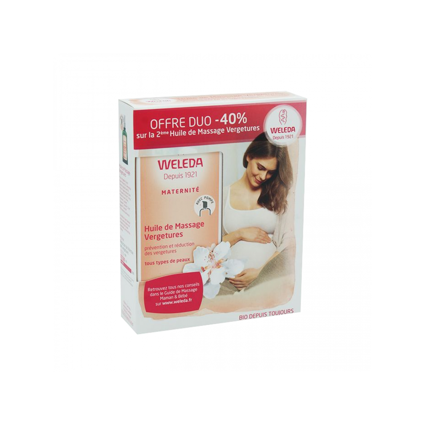Weleda huile de massage vergetures 100 ml duo