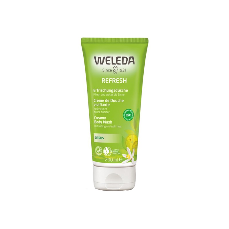 Pharmacie Bastille - Weleda refresh crème de douche vivifiante bio au citrus 200ml