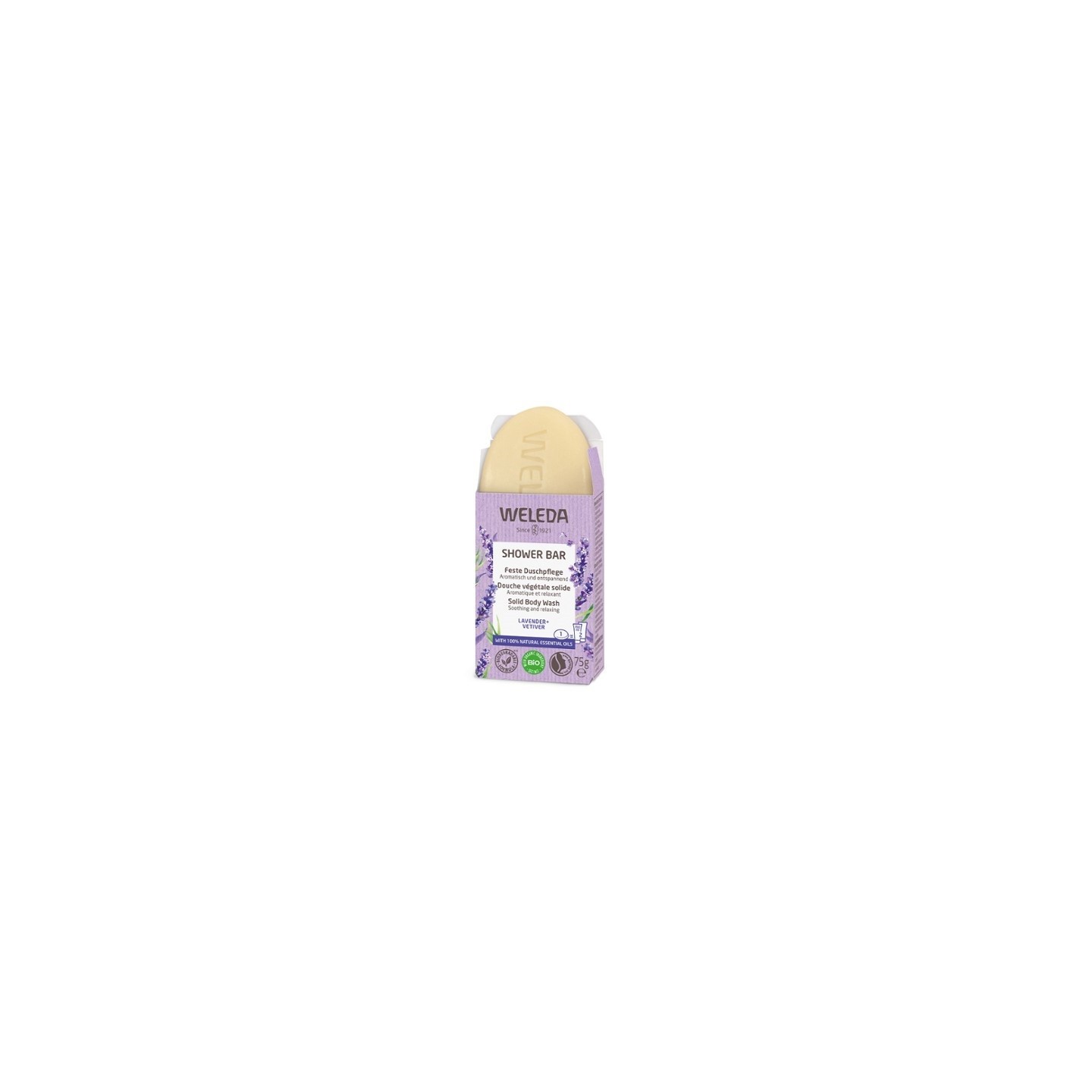 Weleda Savon douche végétale solide Lavande & Vétiver Bio - 75g