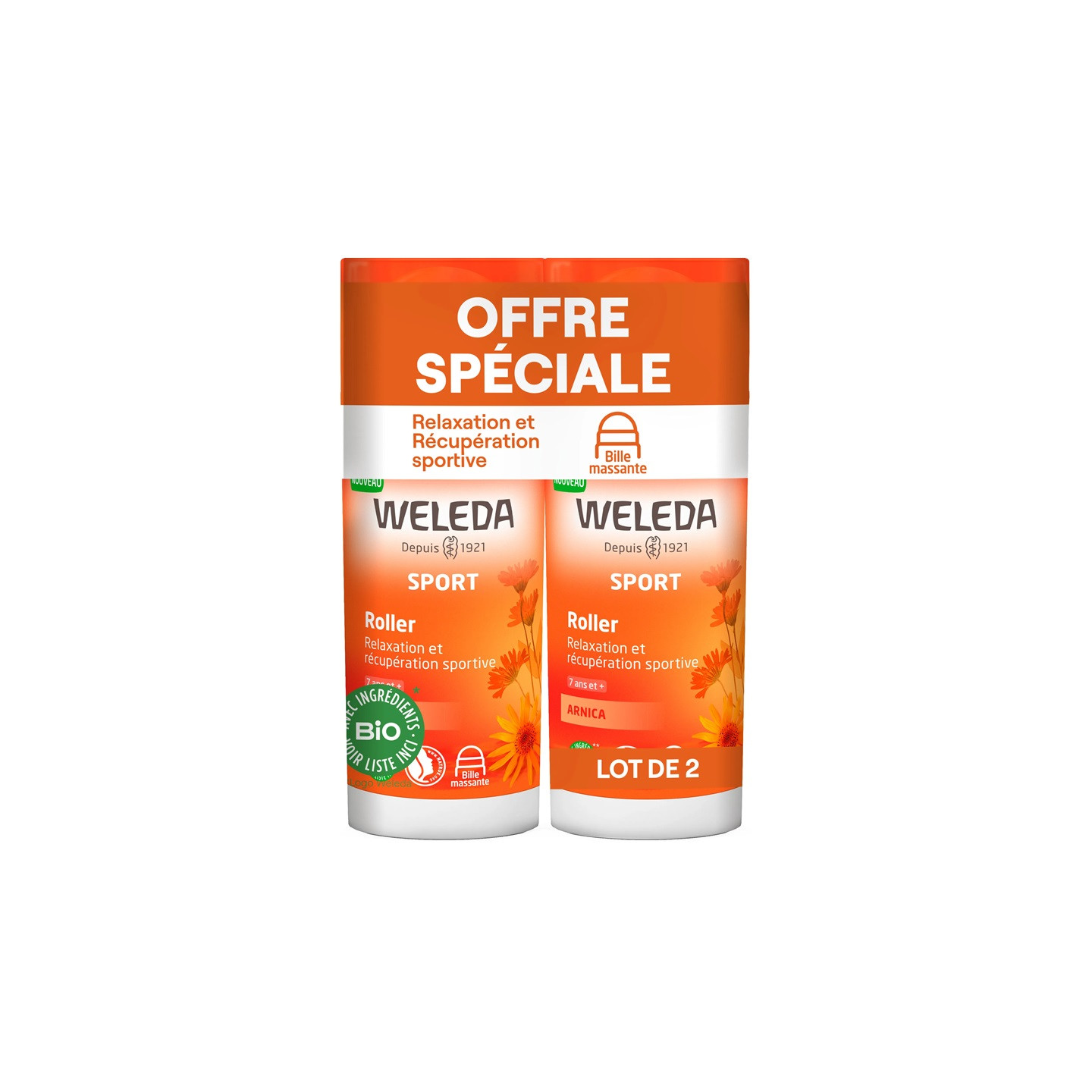 Weleda Sport Roller à l'Arnica Bio - 2 x 75ml