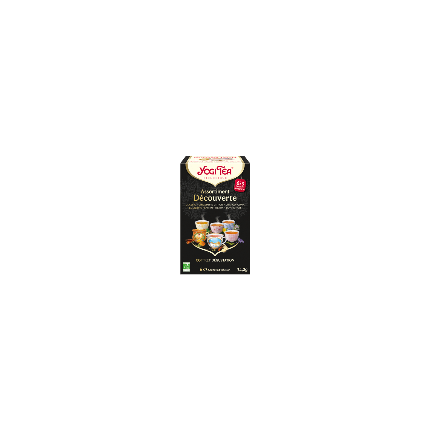 Yogi Tea Infusion Bio Assortiment Découverte - 6x3 sachets